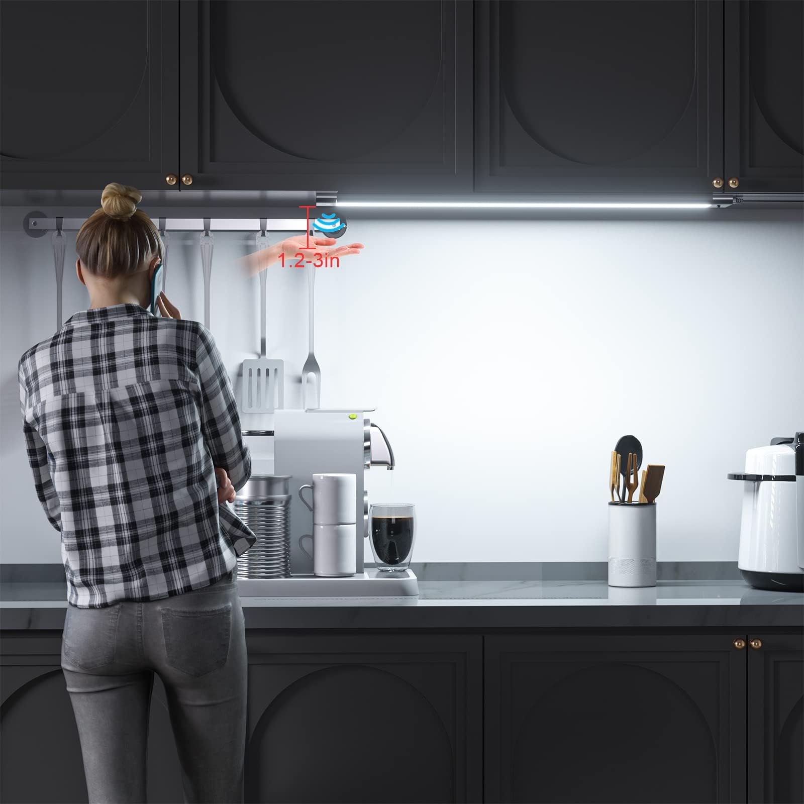 WOBANE LED Under Cabinet Lighting, Dimmable, 800LM, 16.5 inch, Black, Model CS4-42
