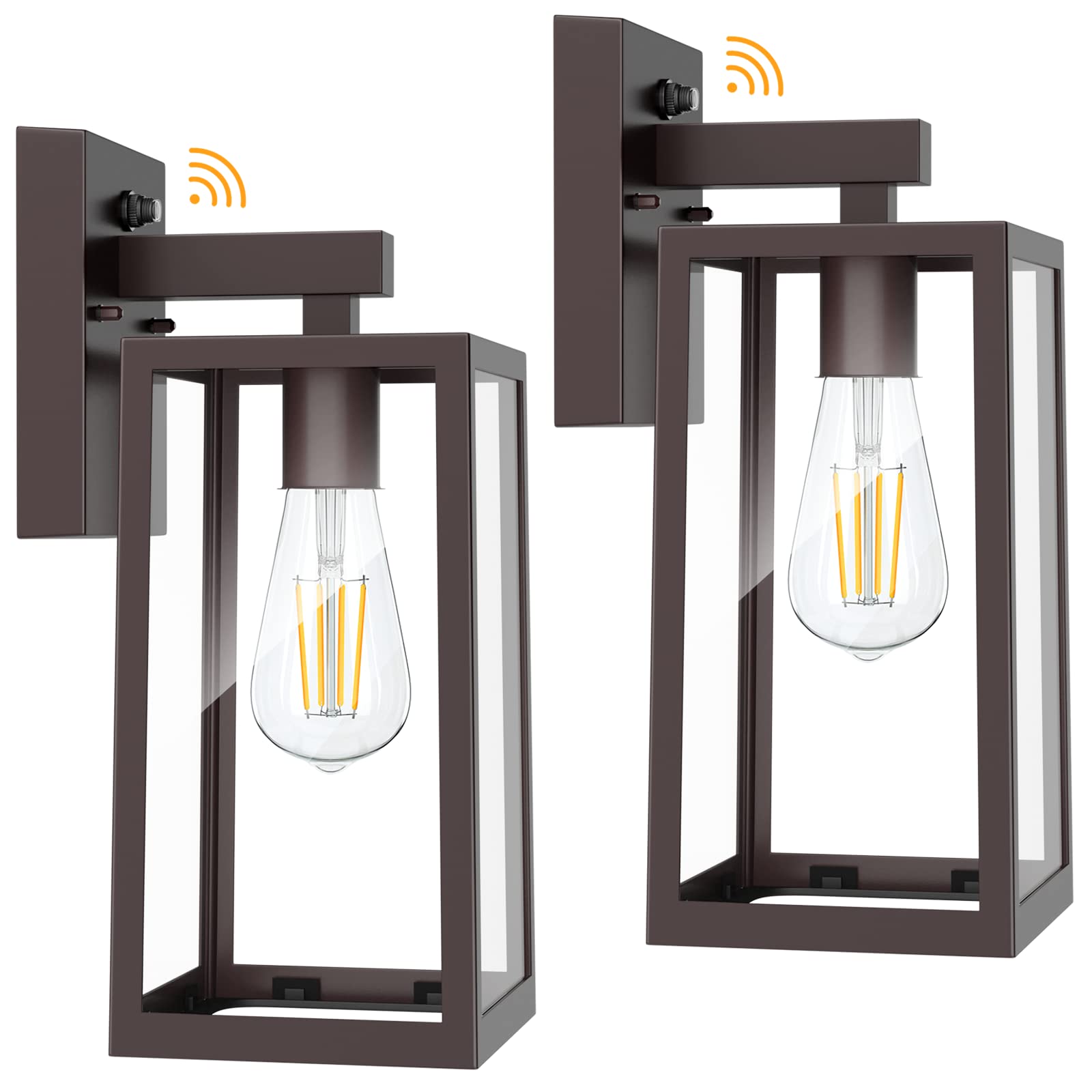 SHINE HAI Dusk to Dawn Outdoor Wall Lantern, Exterior Wall Sconce with E26 Base Socket, Anti-Rust Waterproof Light Fixture with 
