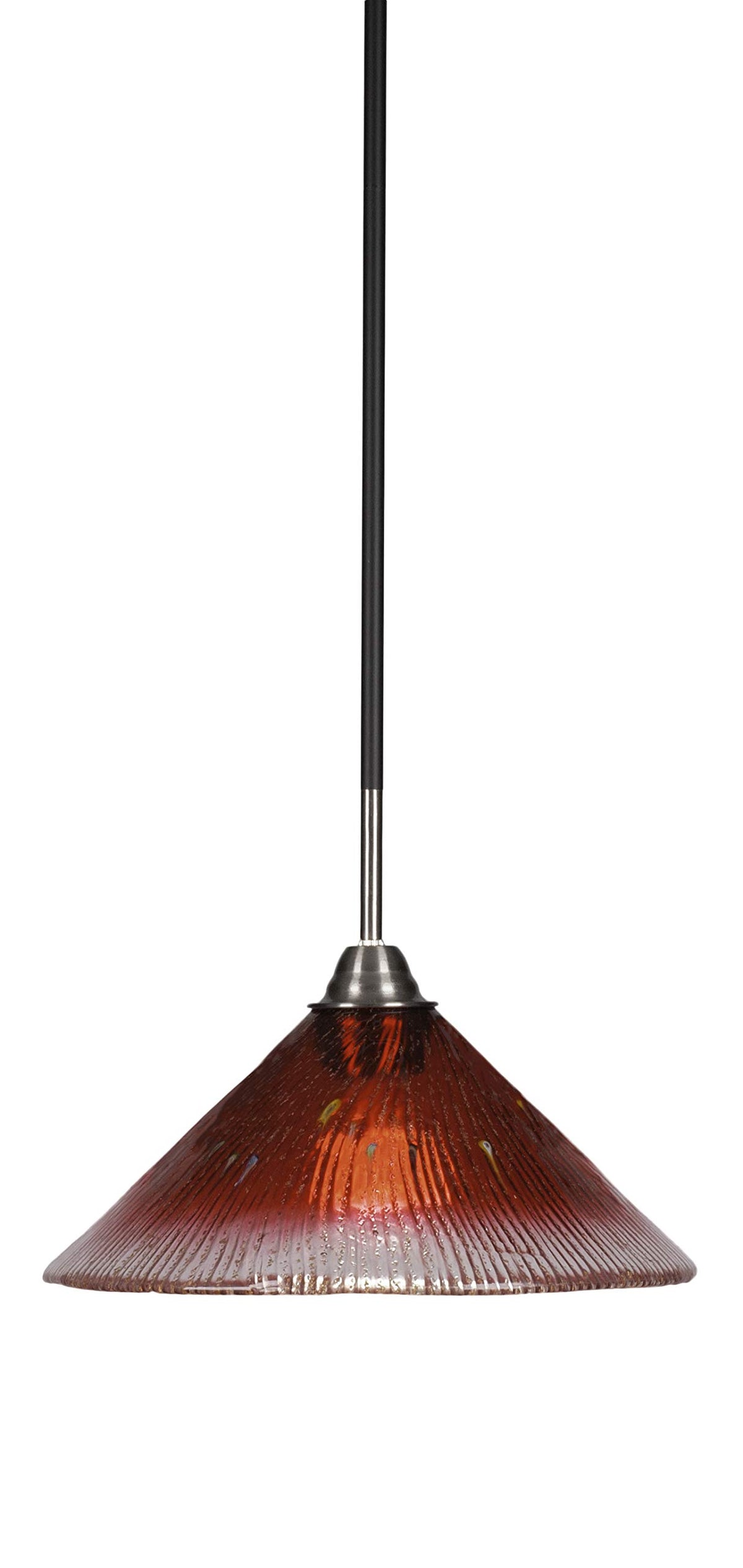 Toltec Lighting Paramount 1 Light Pendant In Matte Black & Brushed Nickel (3401-Mbbn-706)