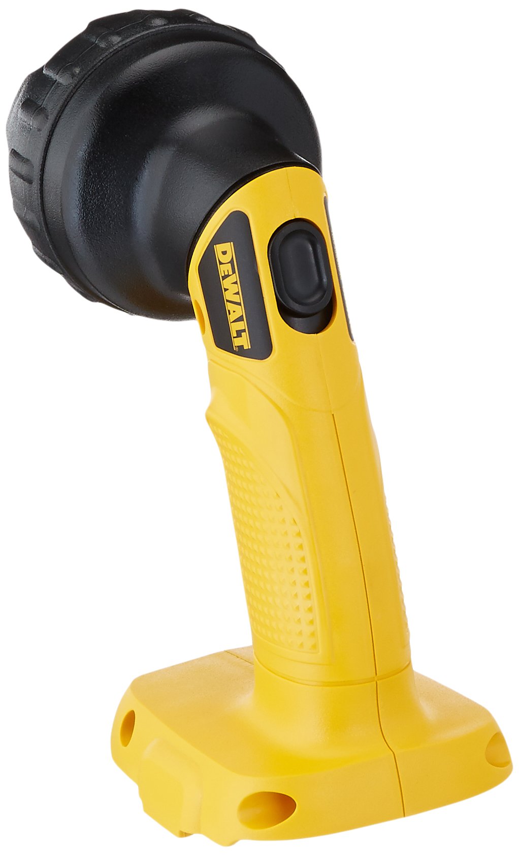DEWALT 18V NiCd Cordless Flashlight, Pivoting Head, Wide Angle Spotlight, Model DW908, Black