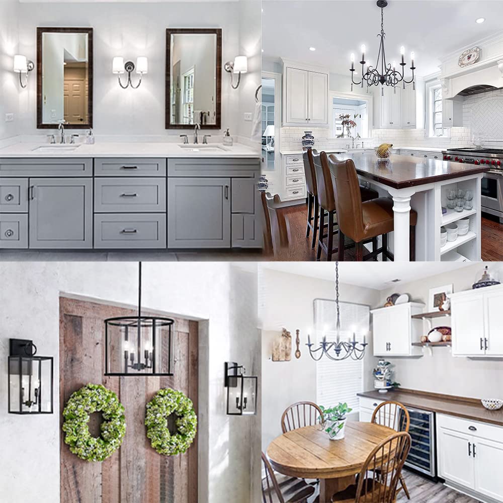 Leools E12 LED Tubular Light Bulbs, 7.3 Inch, 4W Dimmable, 4000K Daylight, Clear Glass, 6-Pack