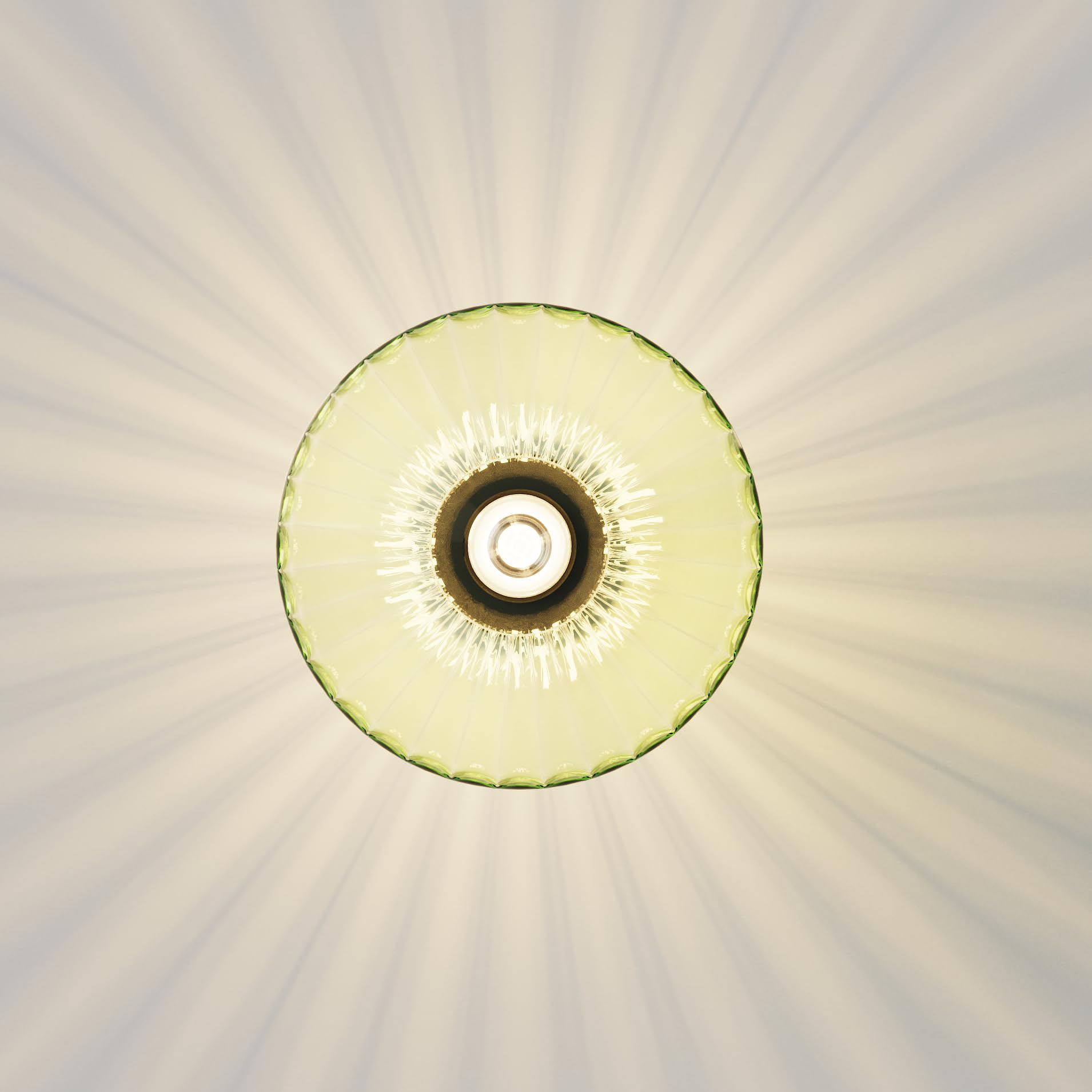 FCTWAKS Semi Flush Mount Ceiling Light, 11.8" Green Glass Shade, Mid Century Modern Design for Bedroom, Entryway, Foyer - Model XDD-DrumAmberGlass