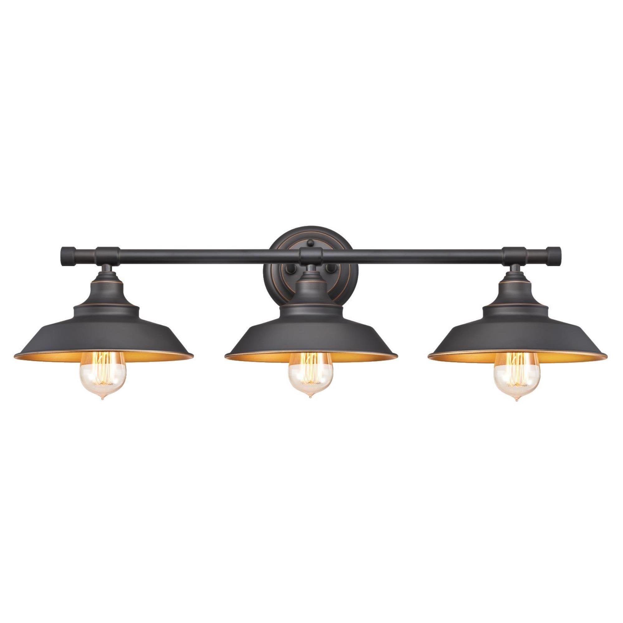 Westinghouse Iron Hill Three-Light Wall Fixture, 3-Light, Oil Rubbed Bronze, Model 6344900