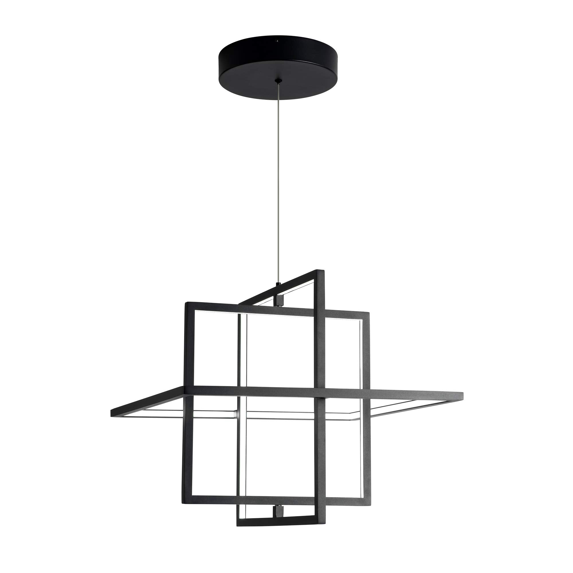 SUNMOO Modern LED Chandelier Led Pendant Light Square Contemporary Chandelier Hanging Light Dimmable for Living Room, Dining Roo