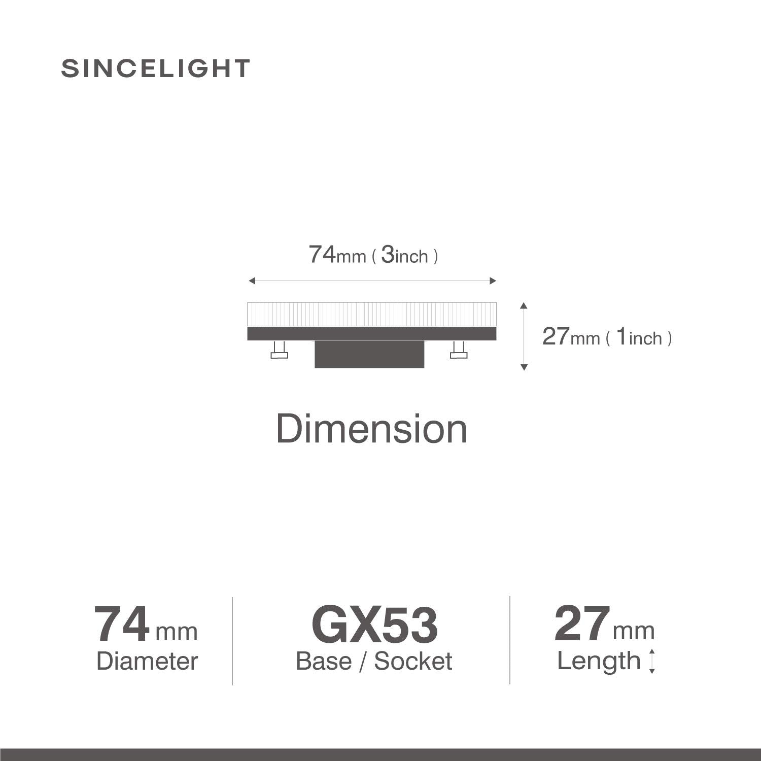 Sincelight Gx53 Led Bulbs, 7W, Reflector, 60W Equivalent, Disc Frosted Puck, Ra85, Cool White 6000K, Retrofit The Gx53 Fittings