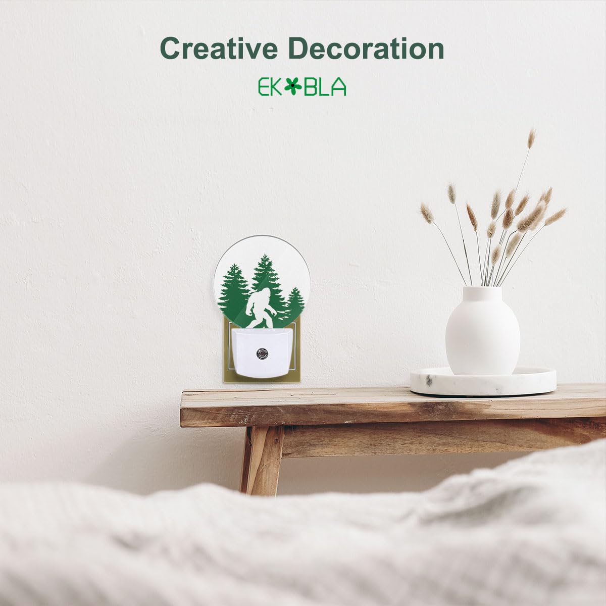 Ekobla Bigfoot Night Lamp Ape Beast Animal Sasquatch I Want To Believe Night Light Plug Into Wall Home Auto Sensor Led Dusk To D