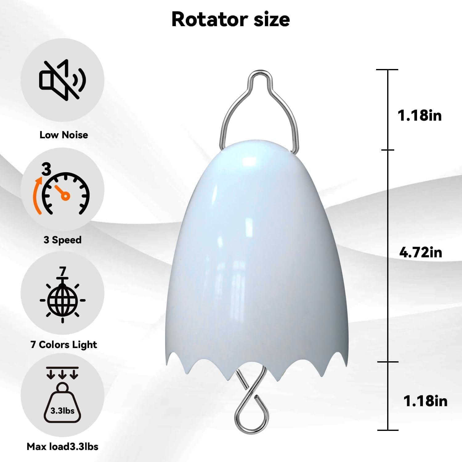 Katinyos Disco Ball Motor with Remote Control, 3 Speeds, White, Model motor01