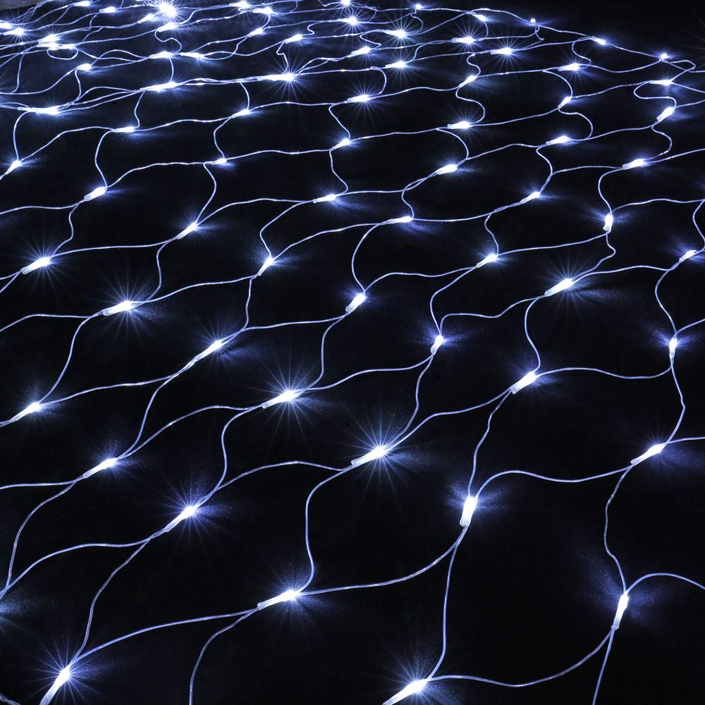 Joomer 2 Pack 12Ft X 5Ft 360 Led Christmas Net Lights, 8 Modes Bush Mesh Lights Connectable, Timer, Waterproof For Christmas Trees, Bushes, Garden, Outdoor Decorations (Clear Wire, White)
