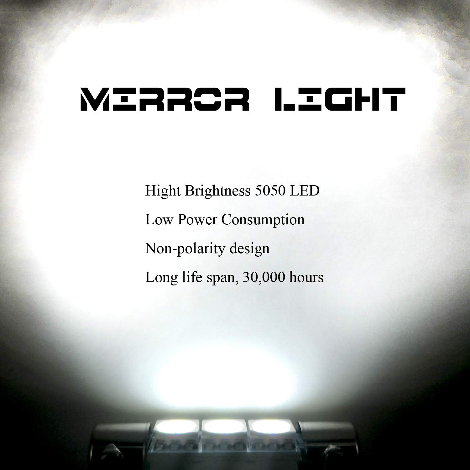 iBrightstar LED Bulbs for Car Interior Vanity Mirror Lights, 29mm, Ice Blue, 9-30V, Super Bright