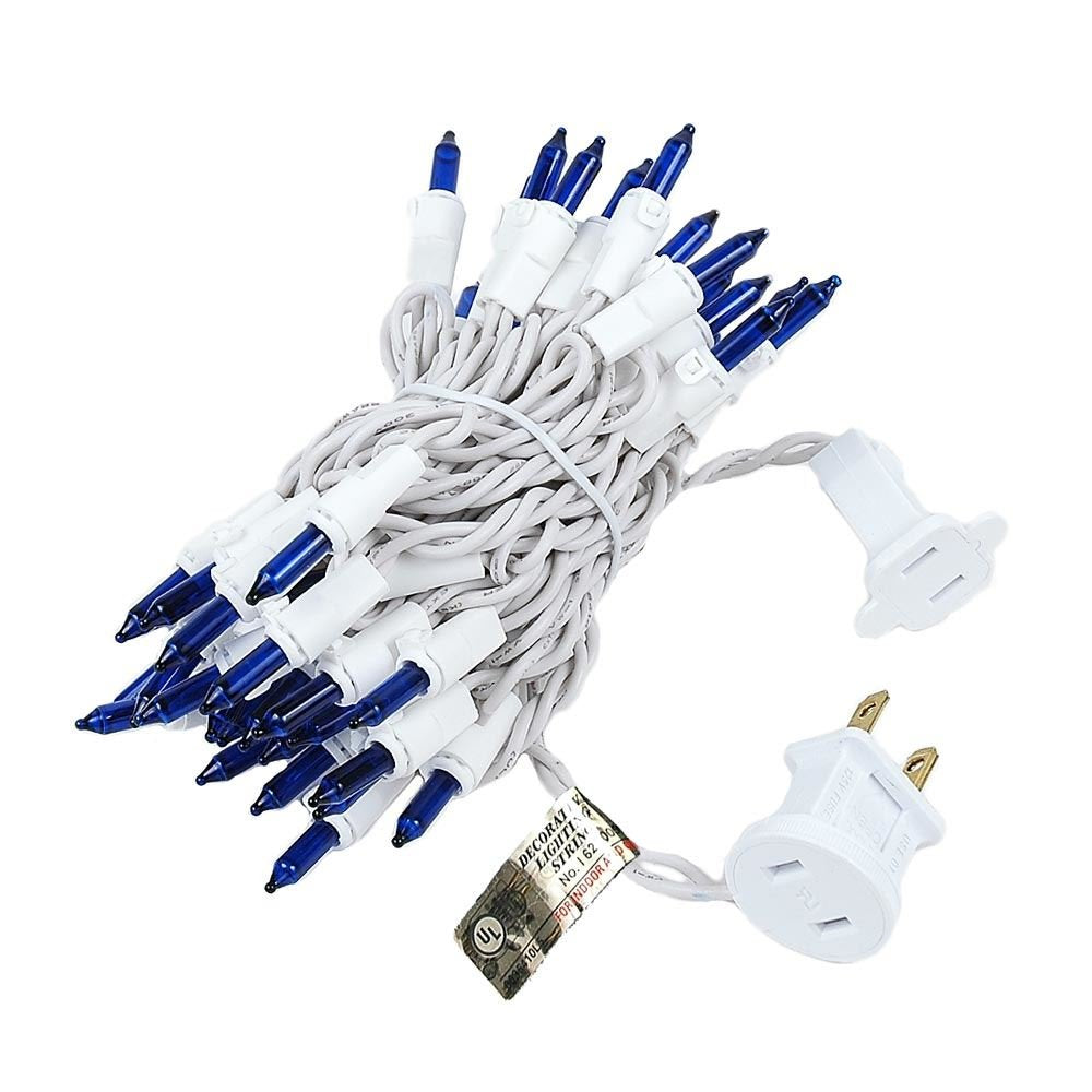 Novelty Lights 11ft 50 Bulb Mini Light String, Blue, UL Listed, Indoor/Outdoor, Connectable, Model MRD-25B-2