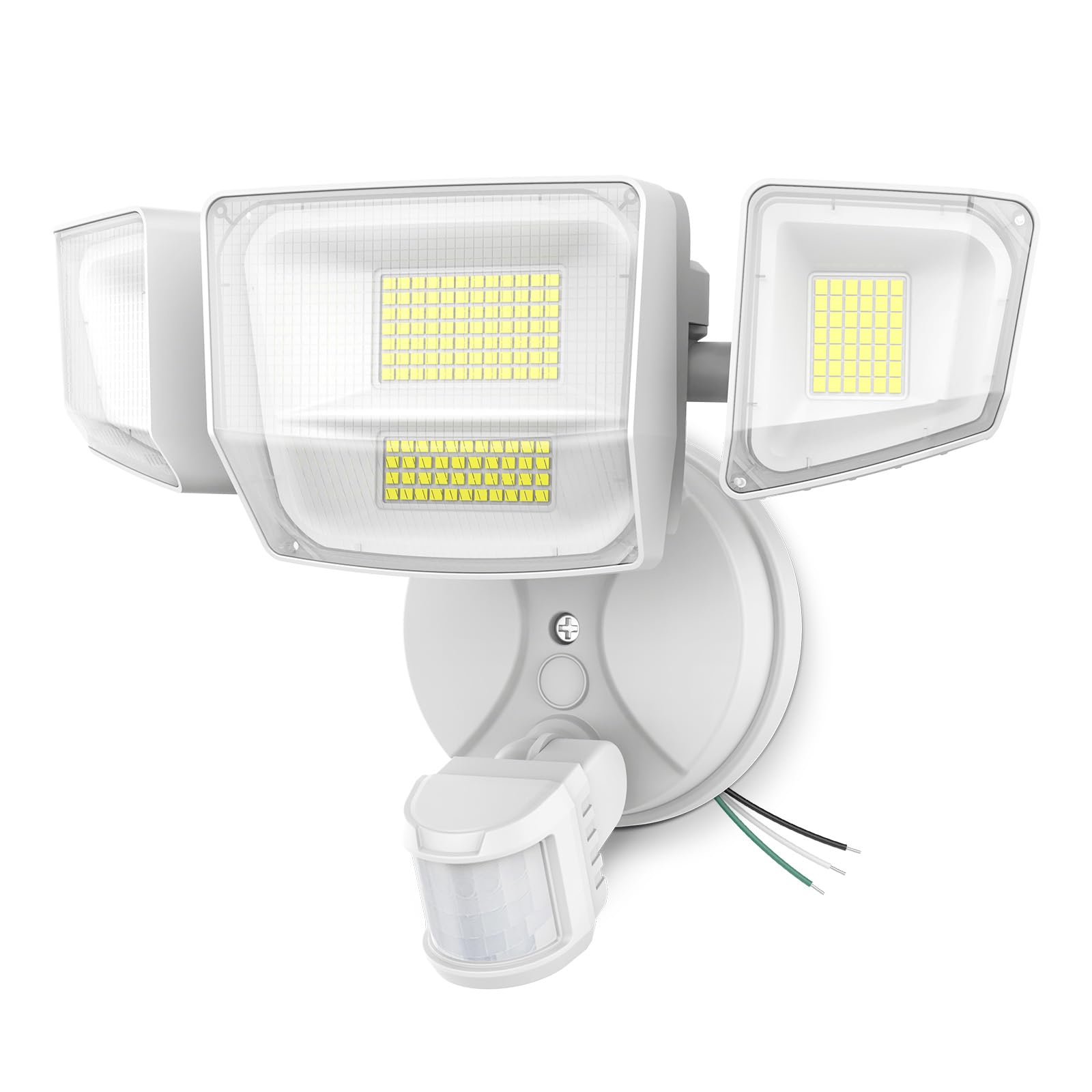 Onforu 90W LED Motion Sensor Flood Light, 10000LM, IP66 Waterproof, Dusk to Dawn, Aluminum, Standard Size, White, Model BDS90G-4