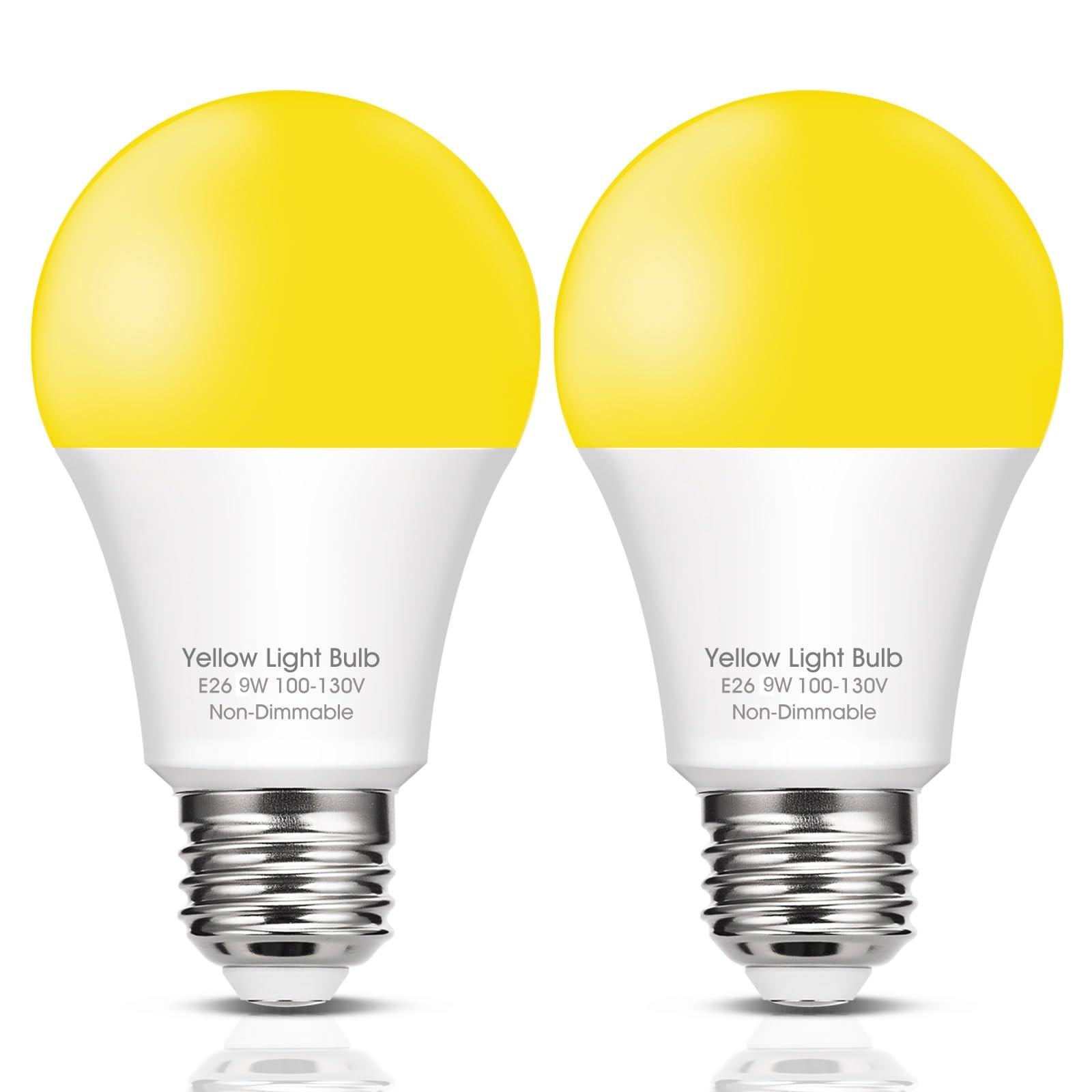 Baczao Dusk To Dawn Yellow Bug Light Bulbs Outdoor, 9W (60W Equivalent) Amber 2000K Led, Auto Sensor Light Bulb For Outside, Bac