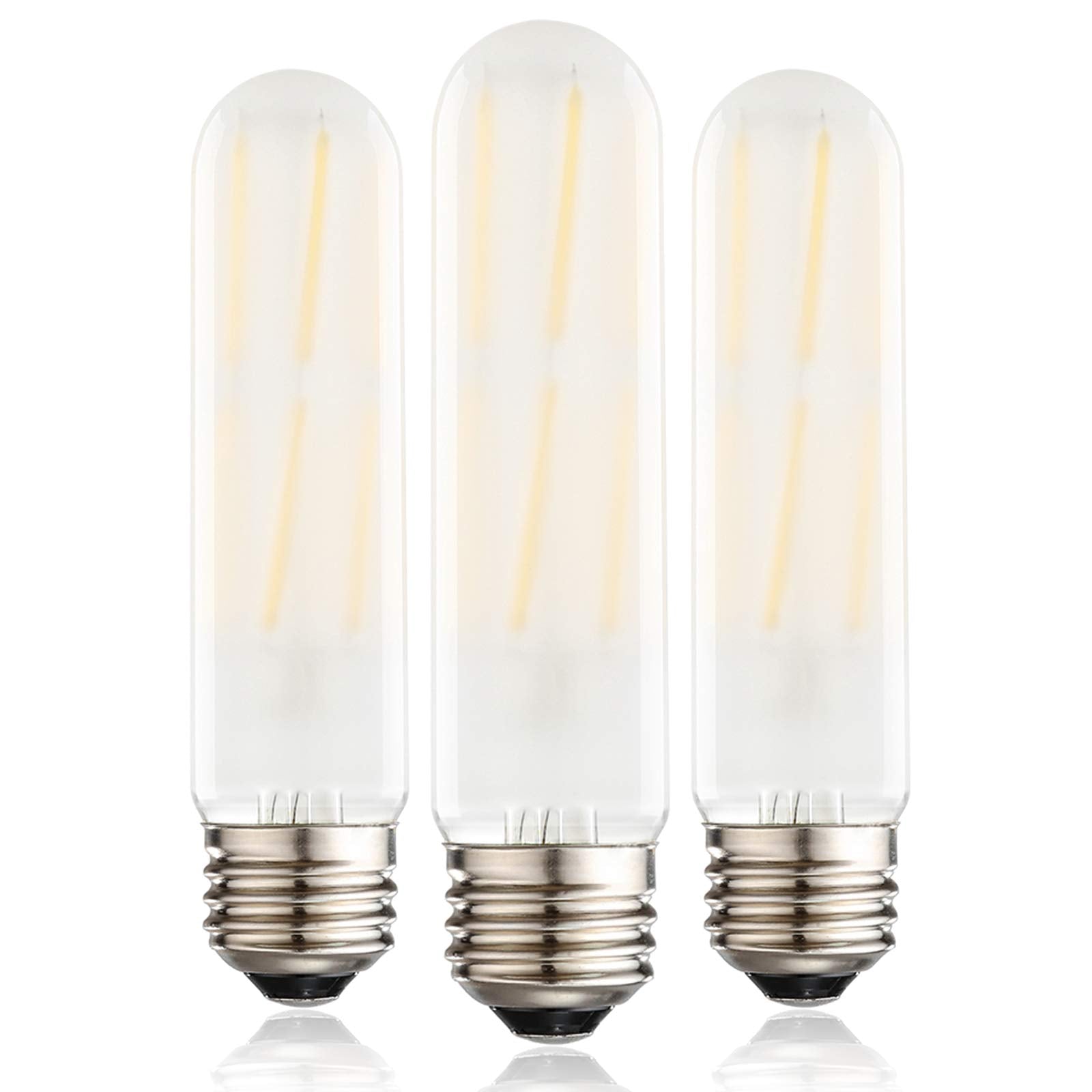XININSUN T10 LED Bulbs, Dimmable 6W, 60W Equivalent, Warm White 2700K, Glass, 3-Pack