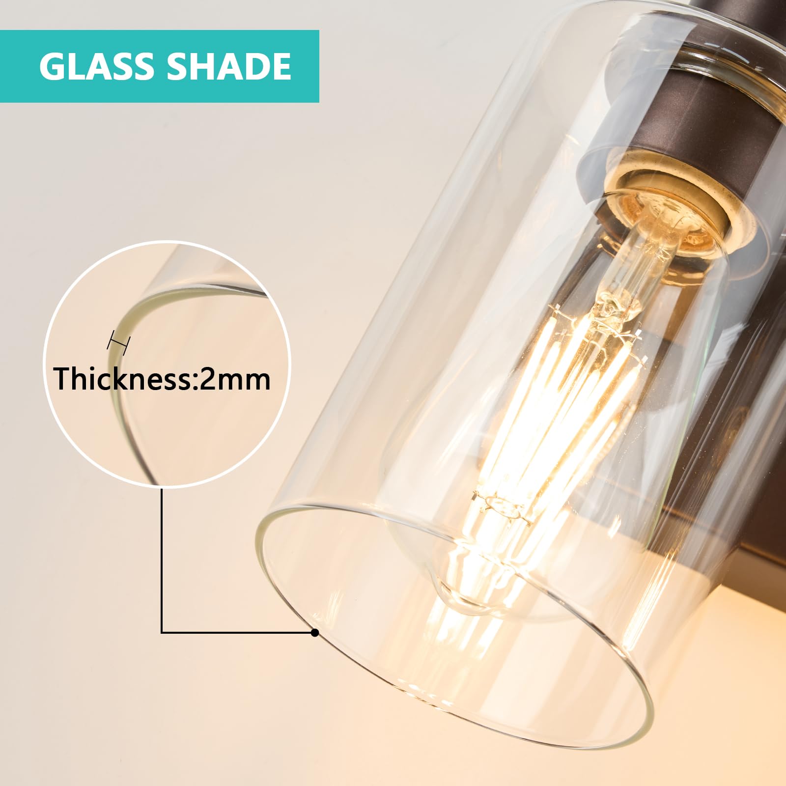 Alaislyc 4-Light Bathroom Light Fixtures Modern Orb Vanity Lights For Bathroom Lighting Fixtures Over Mirror With Clear Glass Shade For Cabinet Mirror Bedroom Hallway