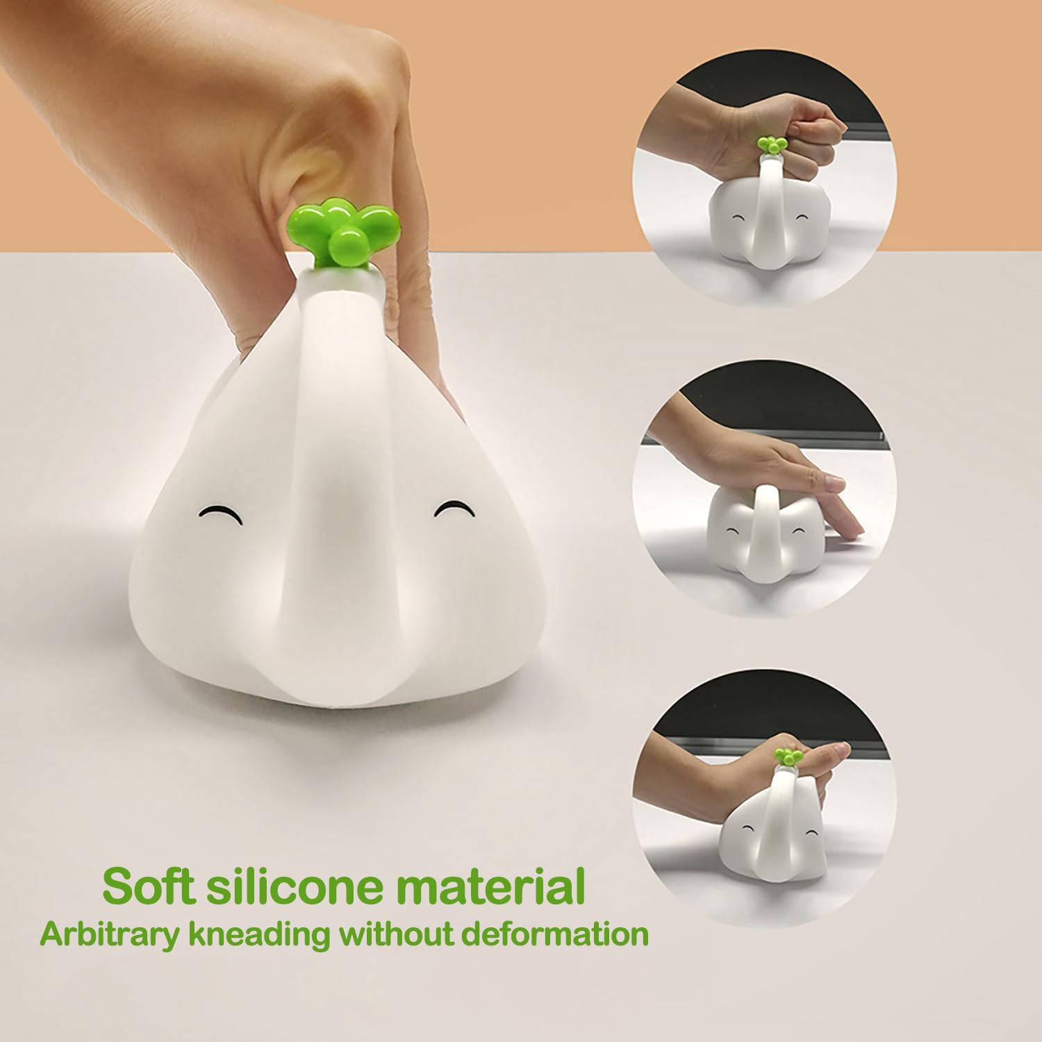 S Nmt Cute Elephant Silicone Night Light Led Novelty Lamp 3 Level Dimmable Nursery Nightlight Usb Rechargeable Timing Sleeping L