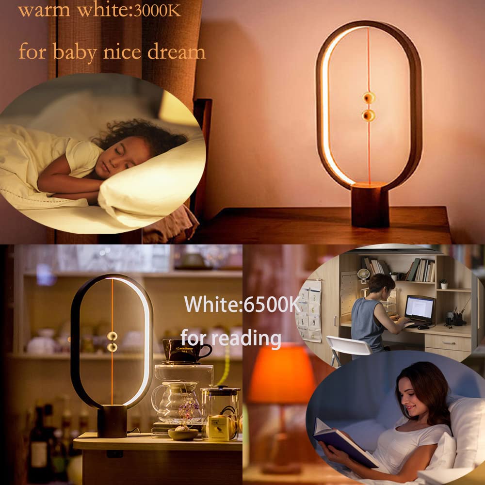 Xhope Table Lamp For Bedroom - Balance Lamp,Bedside Lamp With Touch Dimmer,Nightstand Lamp,3 Level Brightness Rechargered Night Light For Home,Office,College Dorm (Black)