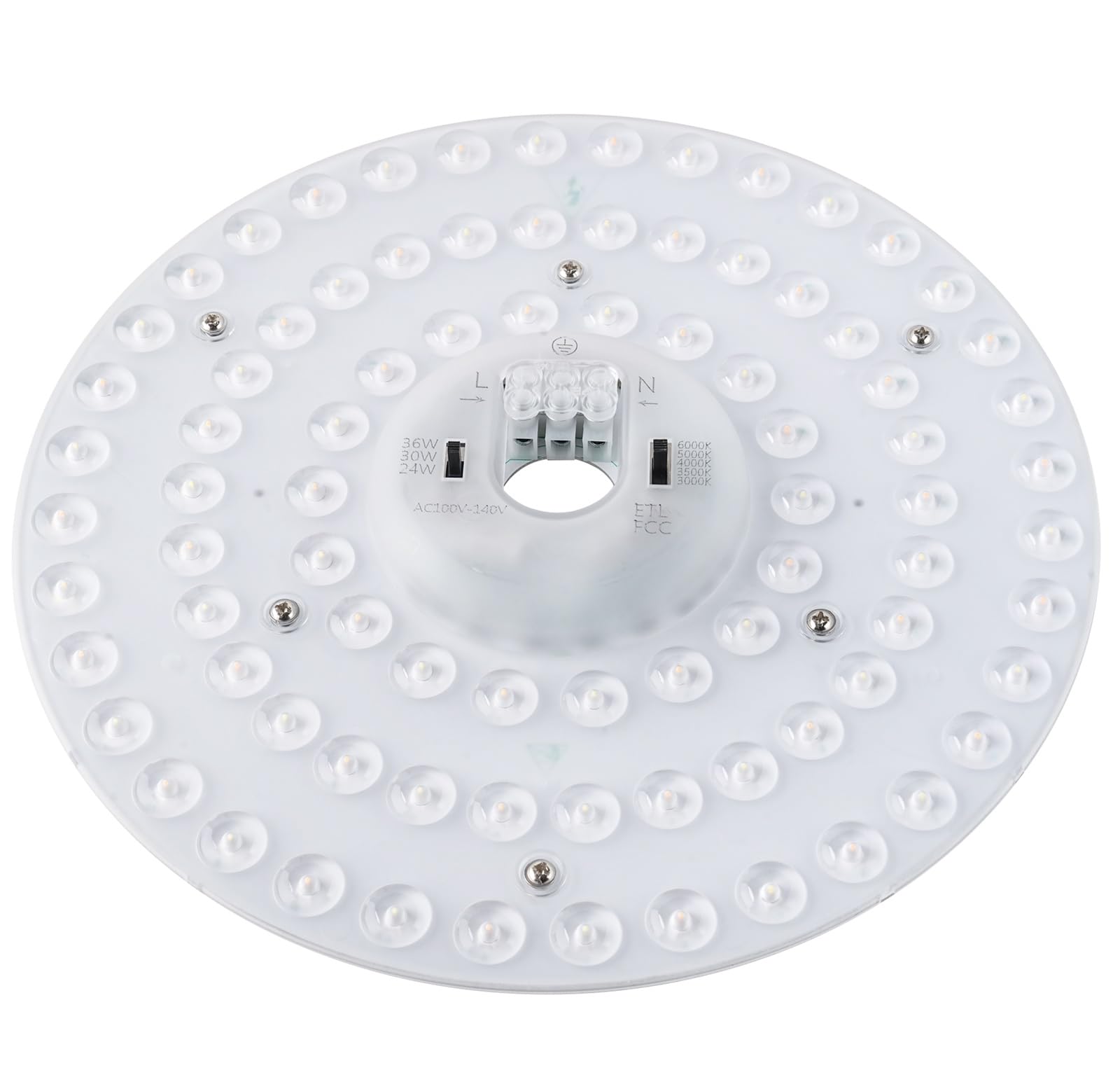 HAOLEDI 9" 36W LED Ceiling Fan Light Retrofit Kit, 5CCT Adjustable 3000K-6000K, 4300LM, Model LD0-48W