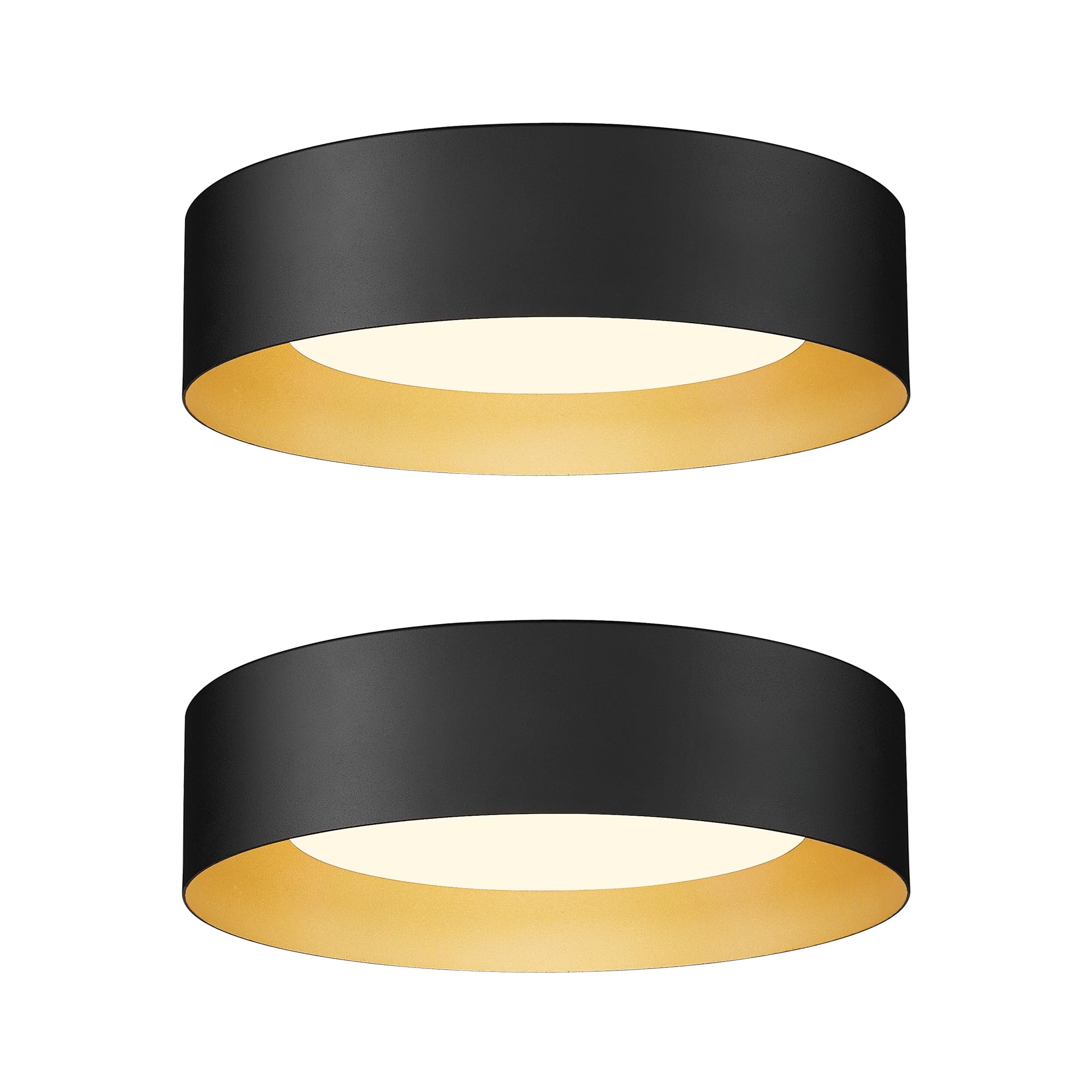 AUTELO 16'' Ceiling Light, LED Ceiling Light Flush Mount, 5CCT Ceiling Light Fixture with Frosted Glass in Black Finish, Black L