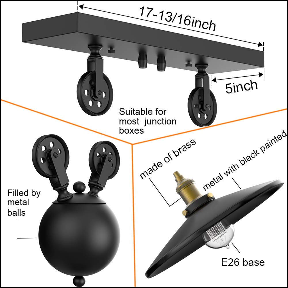 Winsoon Pendant Lights Kitchen Island: Kitchen Pendant Lighting Over Island 3 Lamps With Black Metal Shades - 3-Light Pool Table