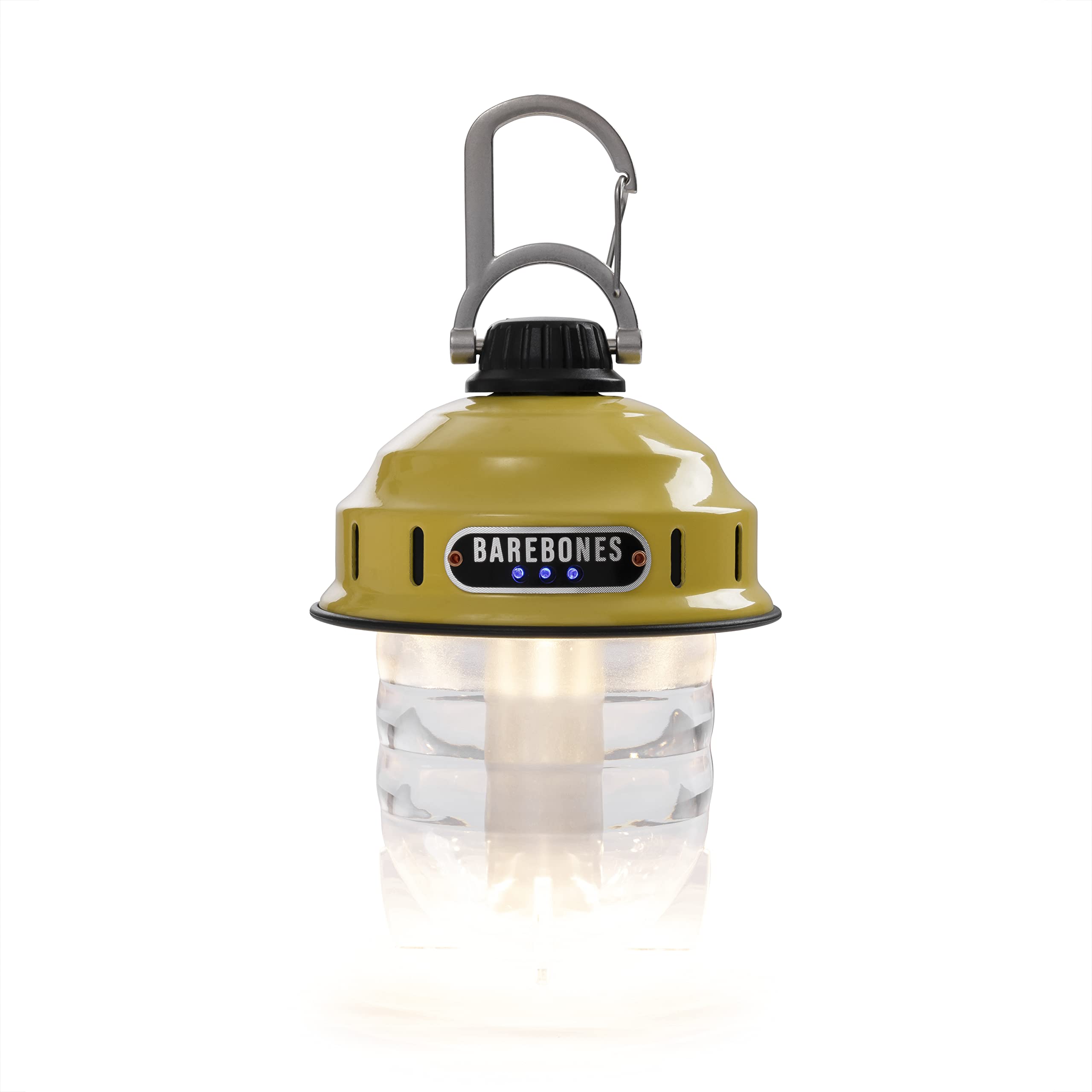 Barebones Beacon Hanging Light - Rechargeable LED Lantern, Weatherproof, 6inx3in, Dusty Yellow, Model LIV-235
