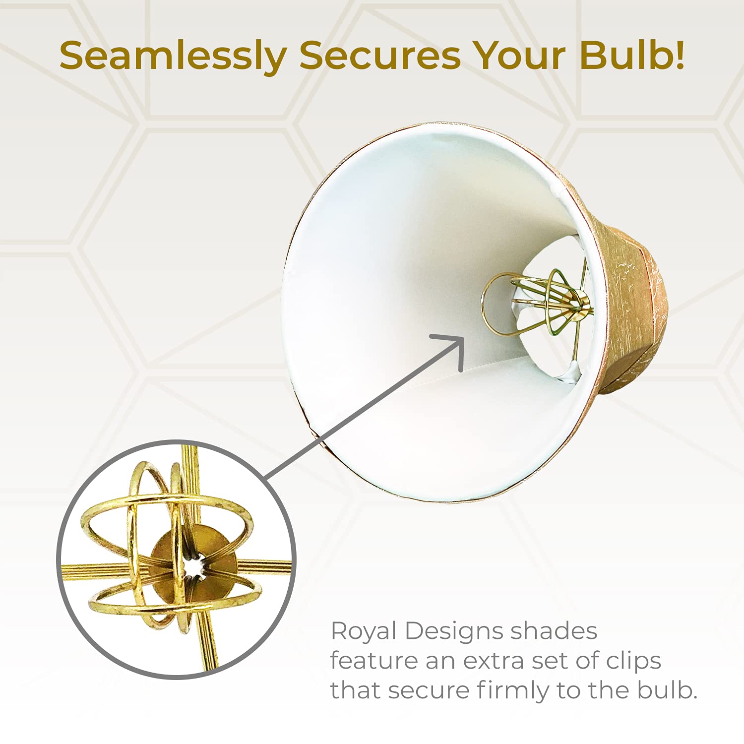 Royal Designs, Inc. ''True Bell Lamp Shade With Flame Clip, Mouton, 3'''' X 6'''' X 6.25'''''' (Bs-704Fc-6Mt)