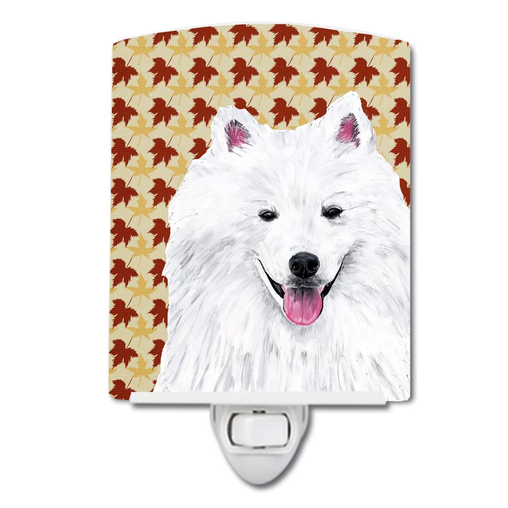 Carolines Treasures Ceramic Night Light, American Eskimo Design, UL-Certified, 6x4x3in, Multicolor, Model SC9218CNL