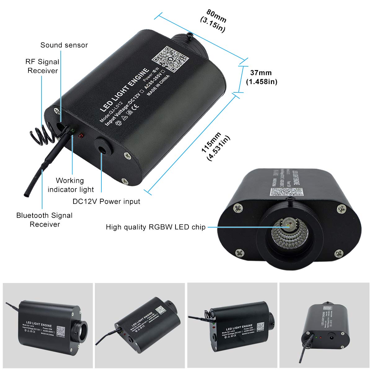 AMKI 16W Bluetooth Fiber Optic Curtain Light Kit, RGBW Waterfall Effect Music Mode App/Remote Control Curtain Lighting for Kids