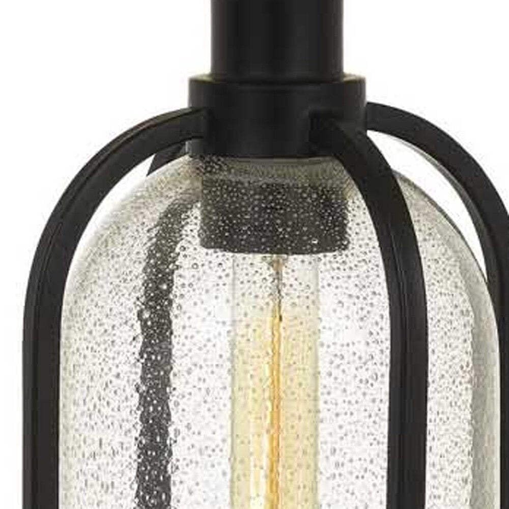 Homeroots 27 In. Metal Two Light Table Lamp - Eggshell Shade, Black, Model 524780