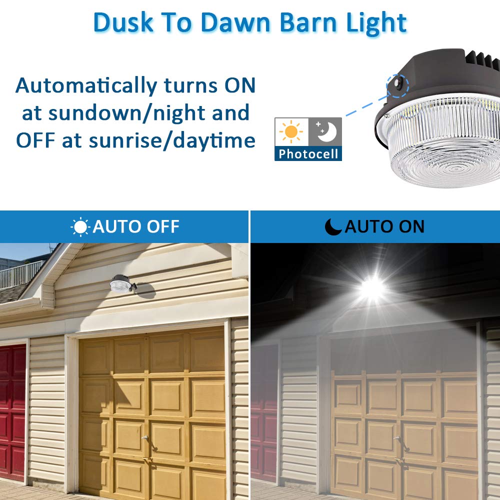 SZGMJIA LED Barn Light 70W Dusk to Dawn Outdoor Light 10500lm 5000K Aluminum IP65 Waterproof Model MH-US-84