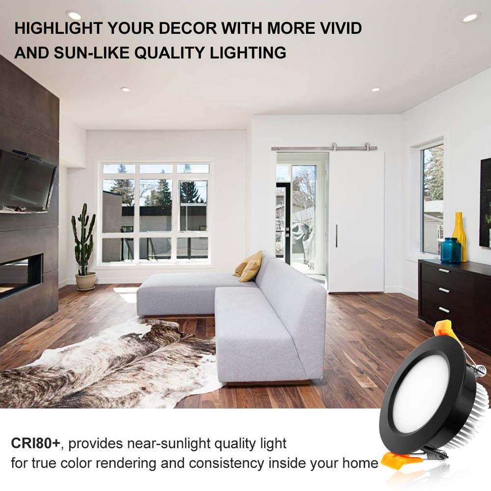 YGS-Tech LED Recessed Lighting Downlight, Dimmable 3W, 5000K Daylight White, 1 Pack, Metal, Model YGS-SH-3W-P