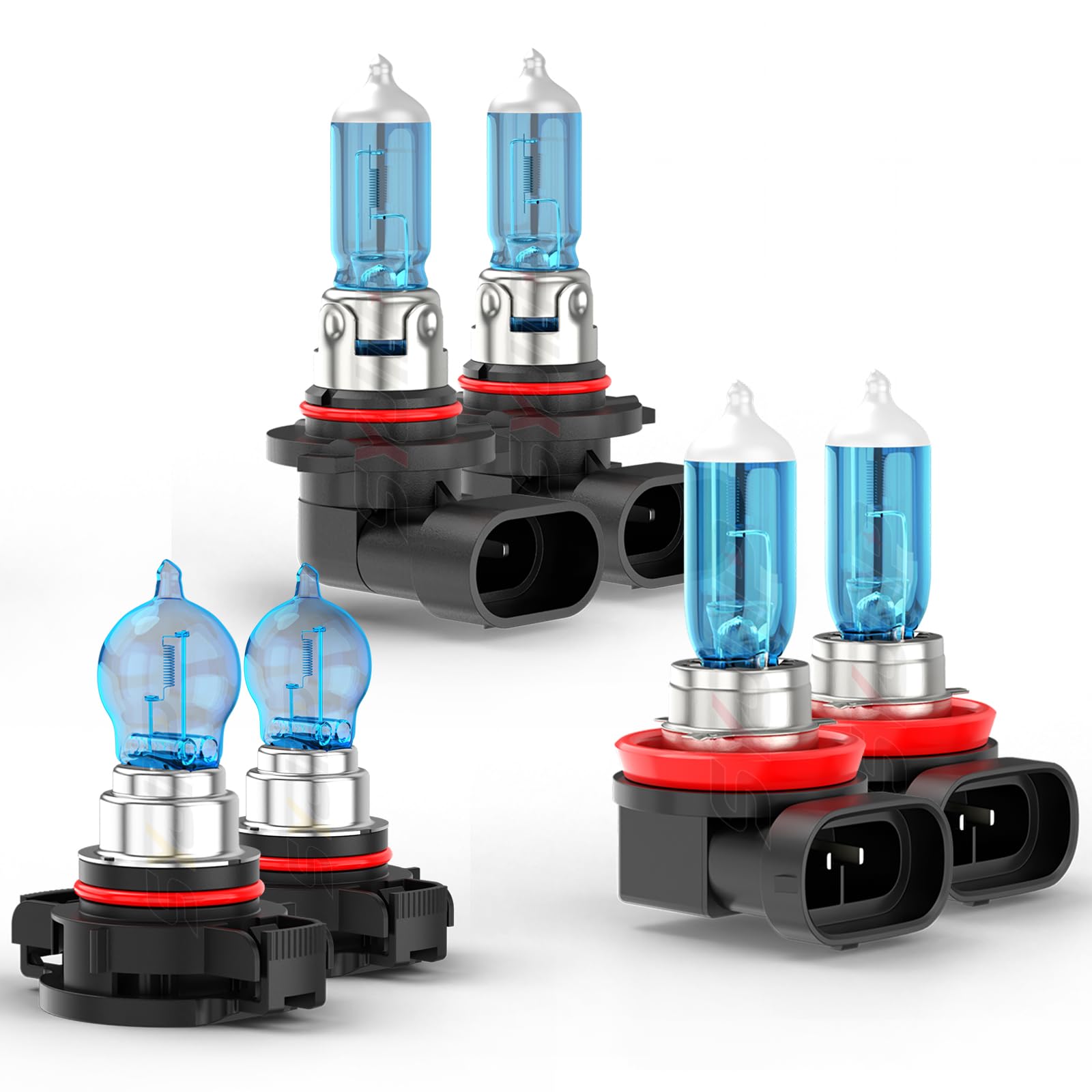 SYJIIP Halogen Headlight Bulbs for Chevy Tahoe/Suburban 2007-2015, 9005 H11, 6000K White, 300% Brightness, 6
