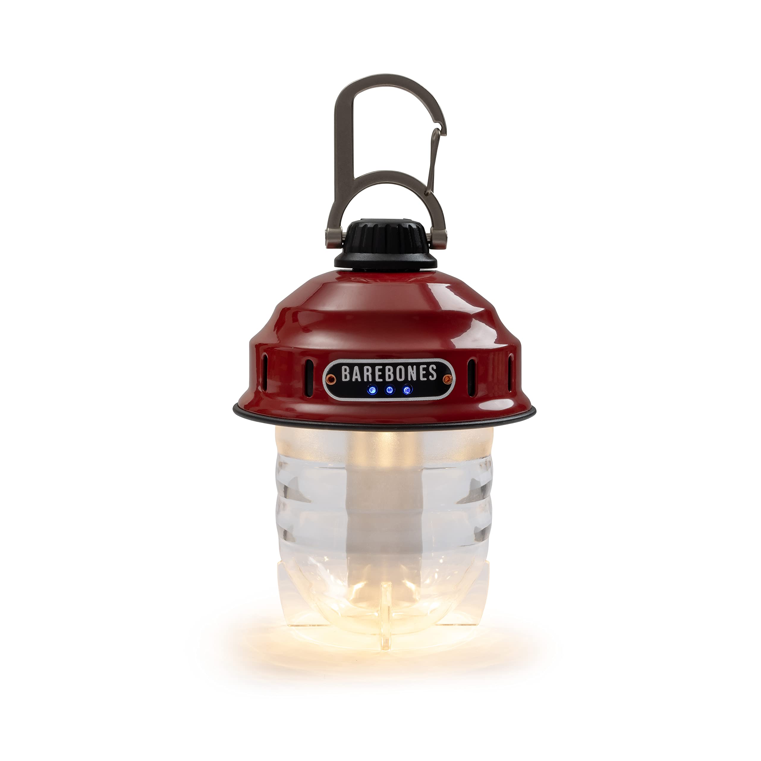 Barebones Beacon Hanging Light – Red LED Lantern, Weatherproof, 6" x 3", Rechargeable, Model LIV-296
