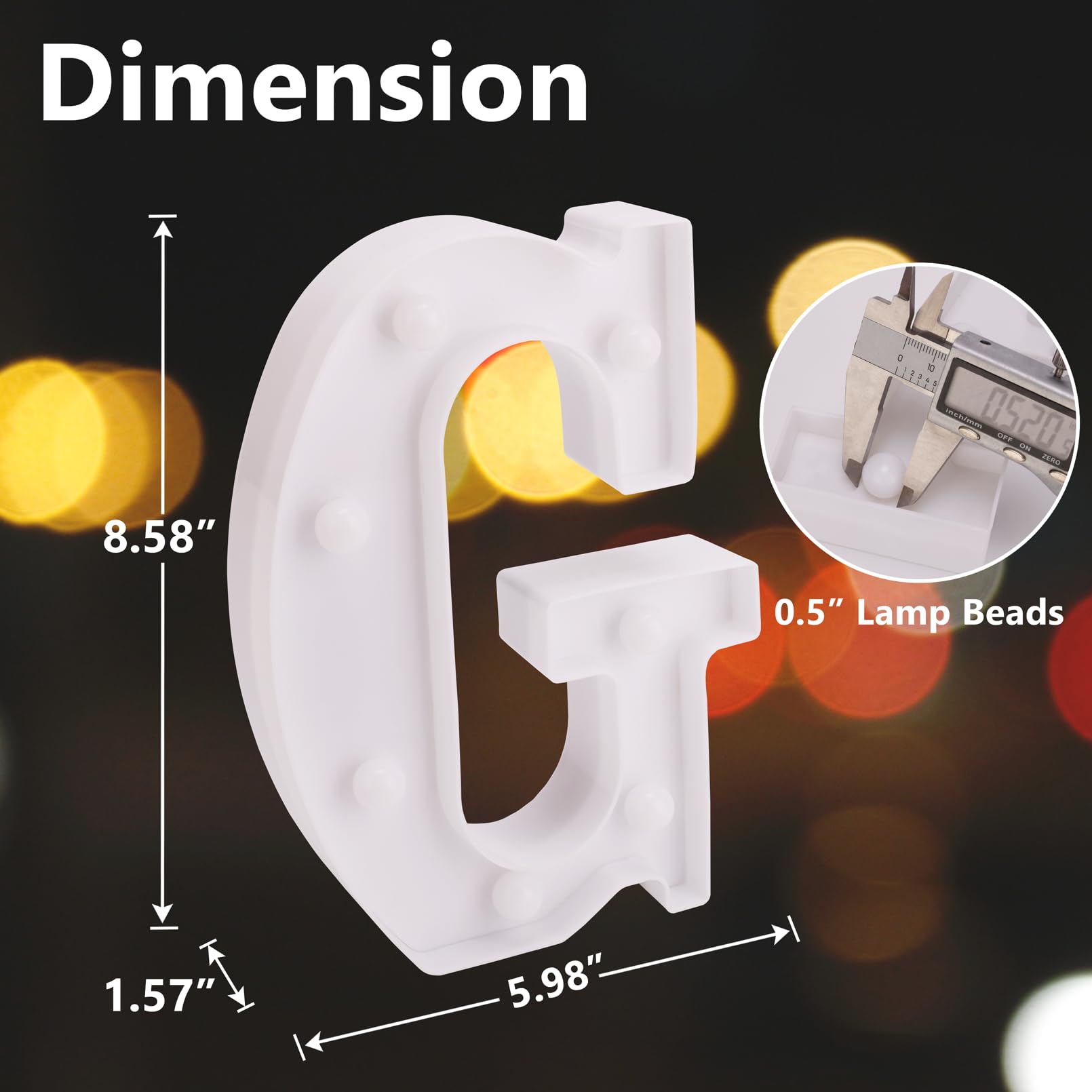 Tronsboo Led Marquee Sign Light Up Letters, Alphabet Light Up Letters Sign, Battery Powered Led Letter Lights For Night Light, Wedding, Birthday, Party, Christmas Or Home Decor (Letter G)