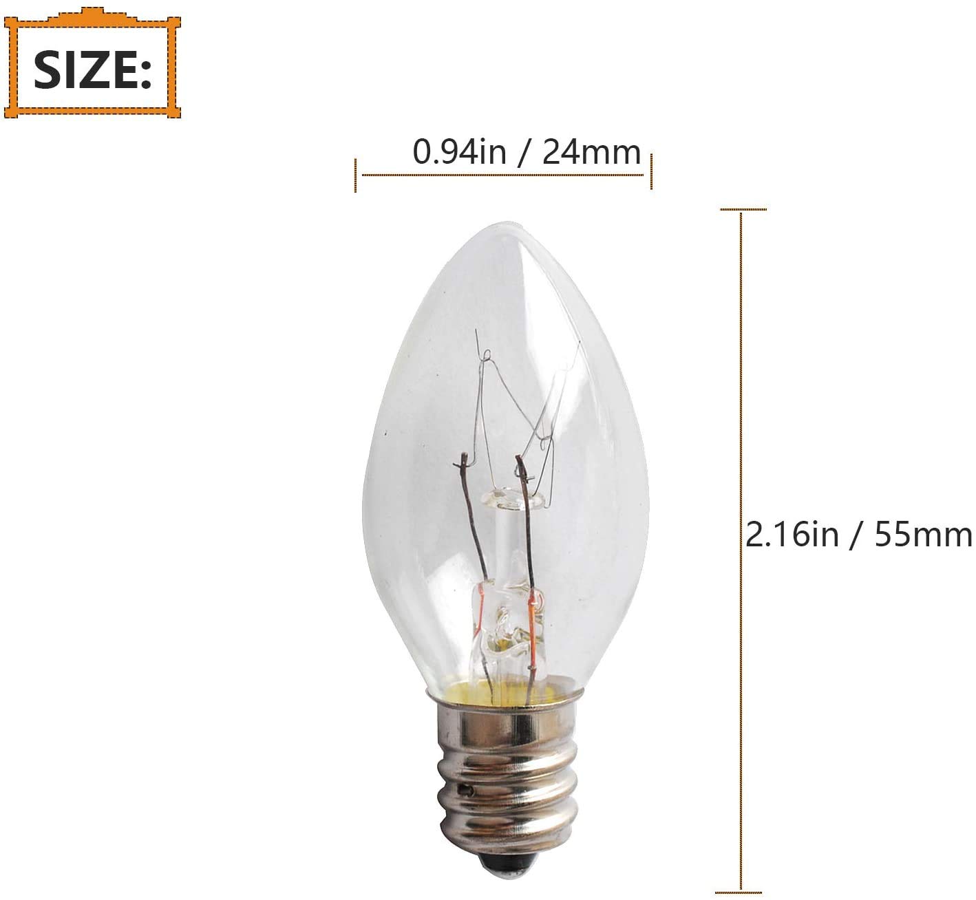 15 Watt Salt Lamp Bulbs For Himalayan, 10 Pack Scentsy Night Light Bulbs E12 Base C7 Replacement Bulbs For Salt Lamps, Scentsy Warmer Wax Diffuser, Candle Warmers