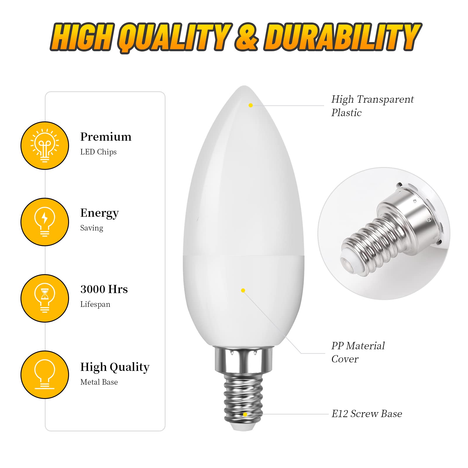 Ladiwanka E12 Led Flame Light Bulbs, 3 Modes, 1800K Warm White, 8 Pack For Halloween