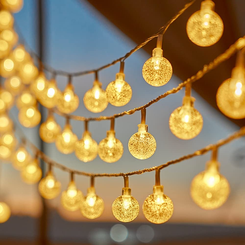 YoTelim Battery Operated Globe String Lights, 80 LED, 33 FT, Warm White, Waterproof, 8 Modes with Remote Control