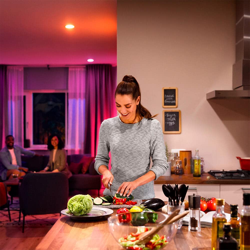 Philips Hue White And Color Ambiance Extra Bright High Lumen Dimmable Led Smart Retrofit Recessed 4" Downlight Compatible With Amazon Alexa Apple Homekit And Google Assistant