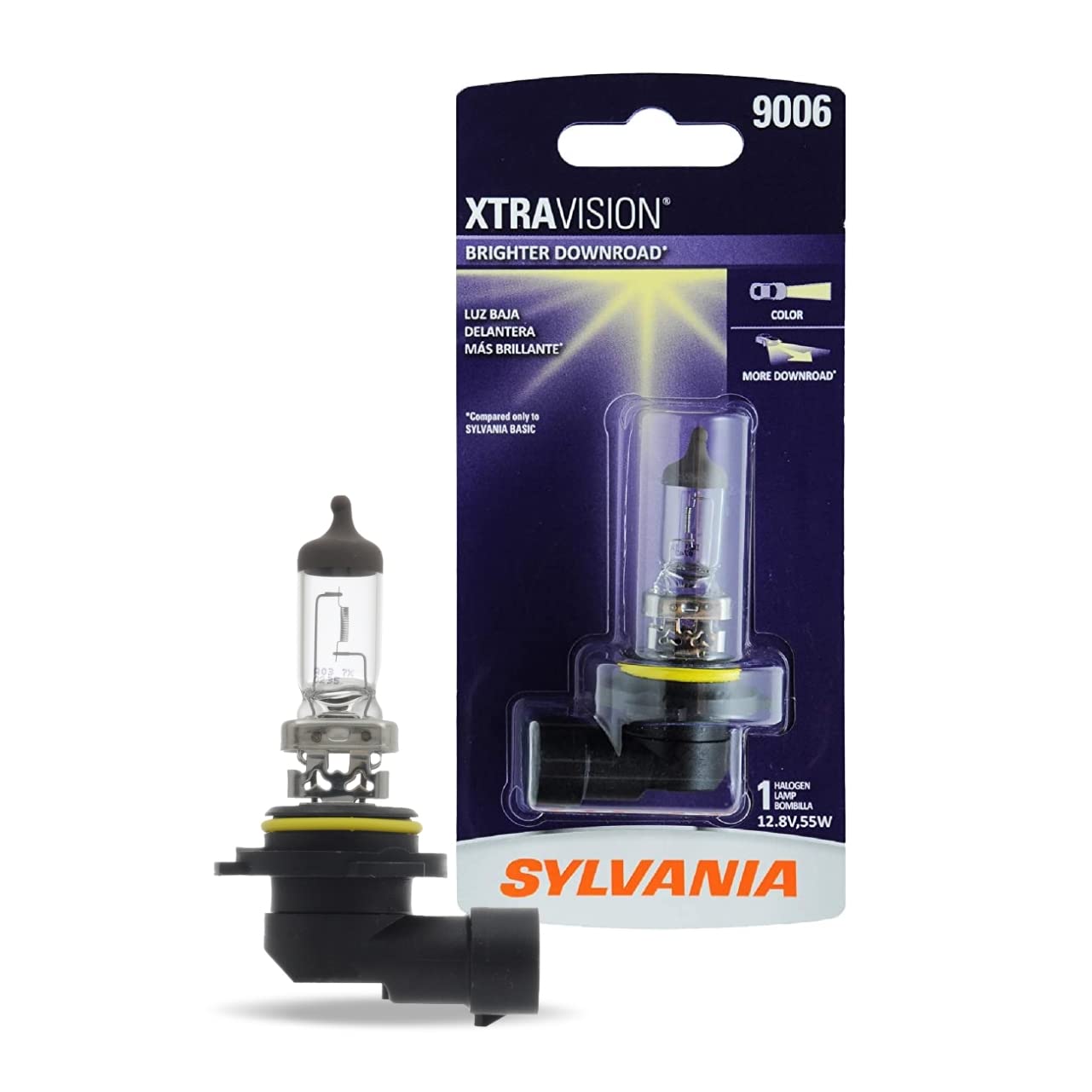 SYLVANIA - 9006 XtraVision - High Performance Halogen Headlight Bulb, High Beam, Low Beam and Fog Replacement Bulb (Contains 1 B