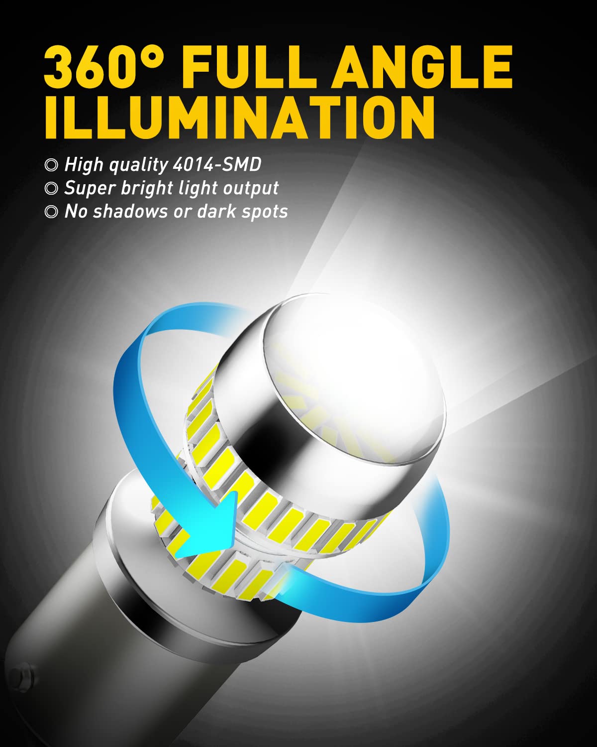 Auxito 1156 Led Bulb White 400% Super Bright 7506 Ba15S P21W Led Light Replacement Light Kit With Projector For Backup Reverse Parking Tail Brake Drl Turn Signal Light, Pack Of 2