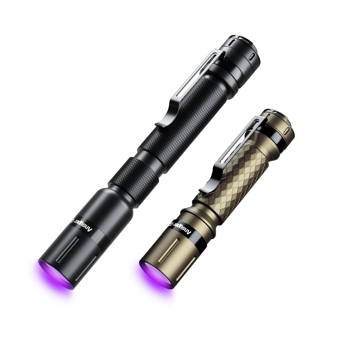 Ansyper CC UV Flashlight 2 Pack 395nm Ultraviolet, Black Light Mini Penlight Portable and Compact for Pet Urine and Stain Detect