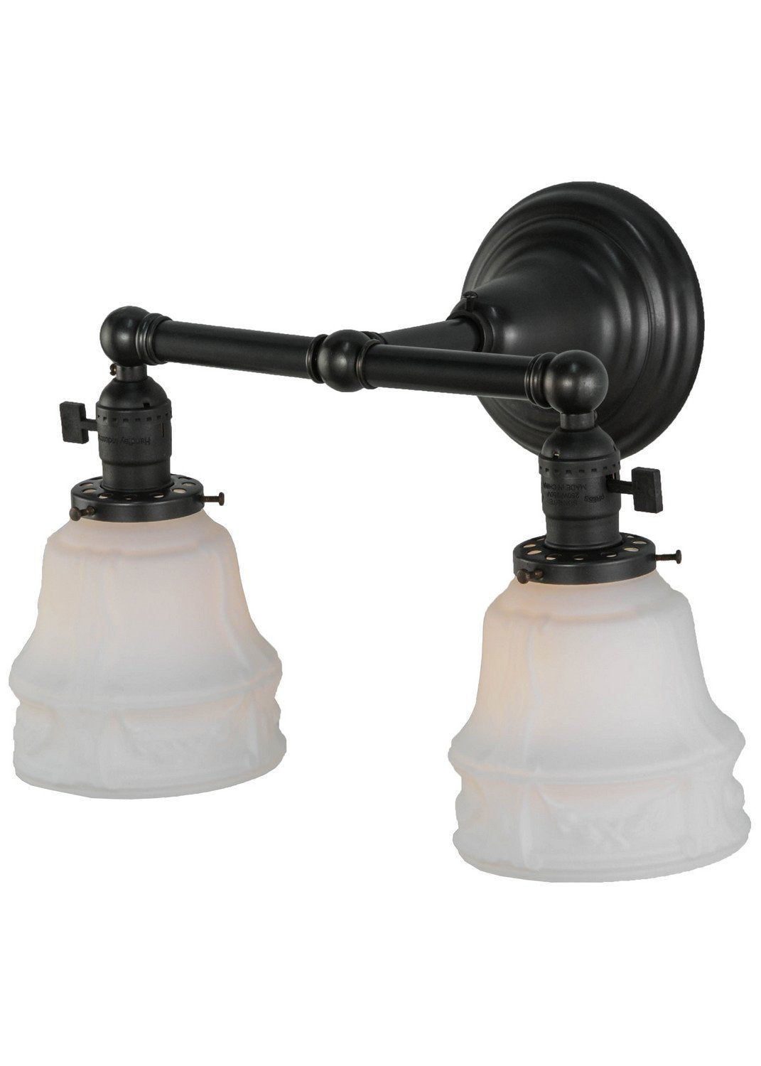 Meyda Tiffany Revival Wall Sconce, 15in Wide, Glass, Bronze/Dark, Model 142471