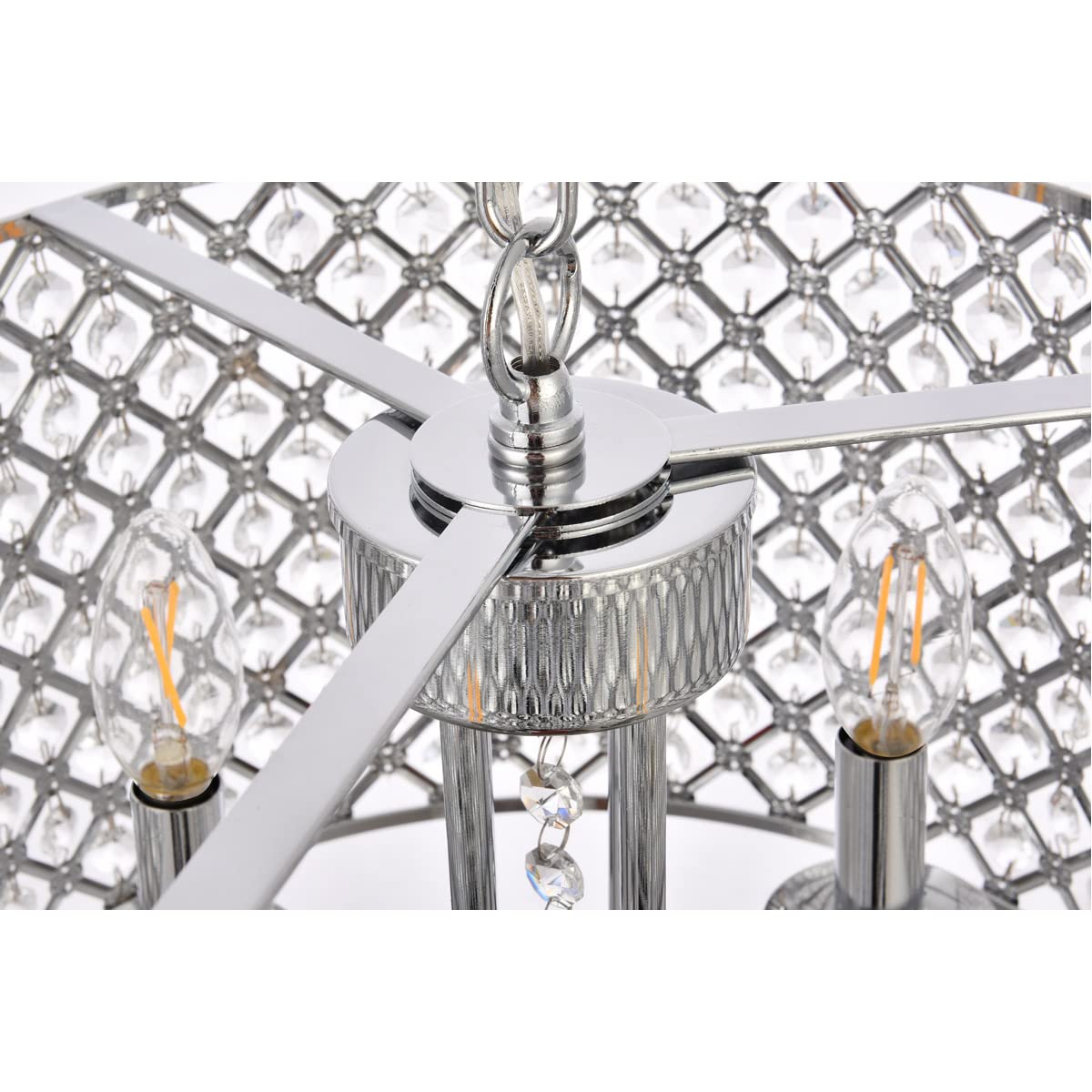 Living District Elise 4-Light Transitional Metal Pendant in Chrome Finish