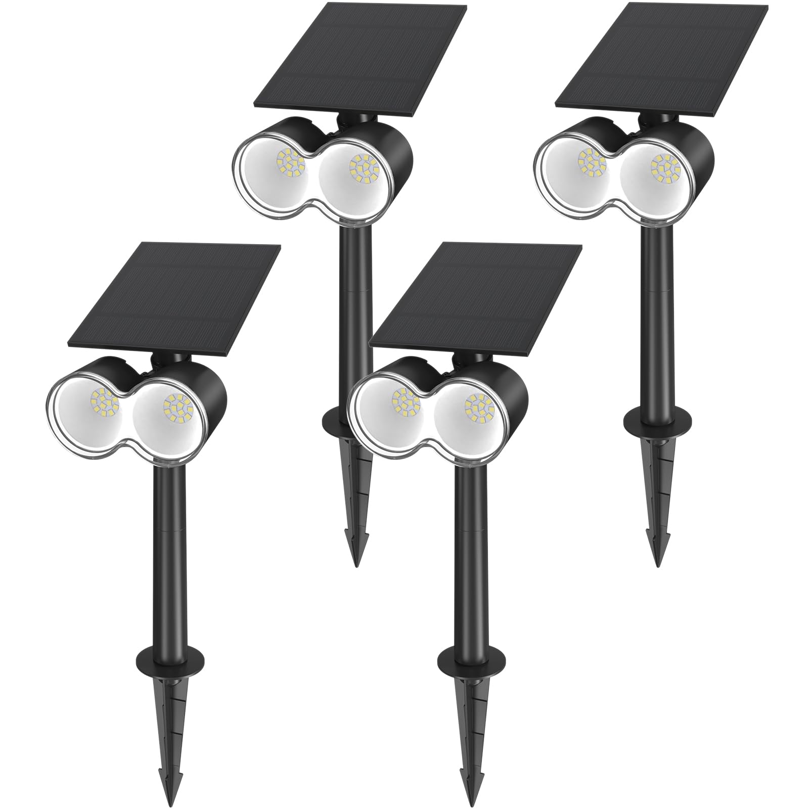 Barrina Solar Spot Lights Outdoor, 360 Horizontal Adjustable, 24 LEDs Solar Spotlights Outdoor Waterproof, 6500K 3 Modes, Solar 
