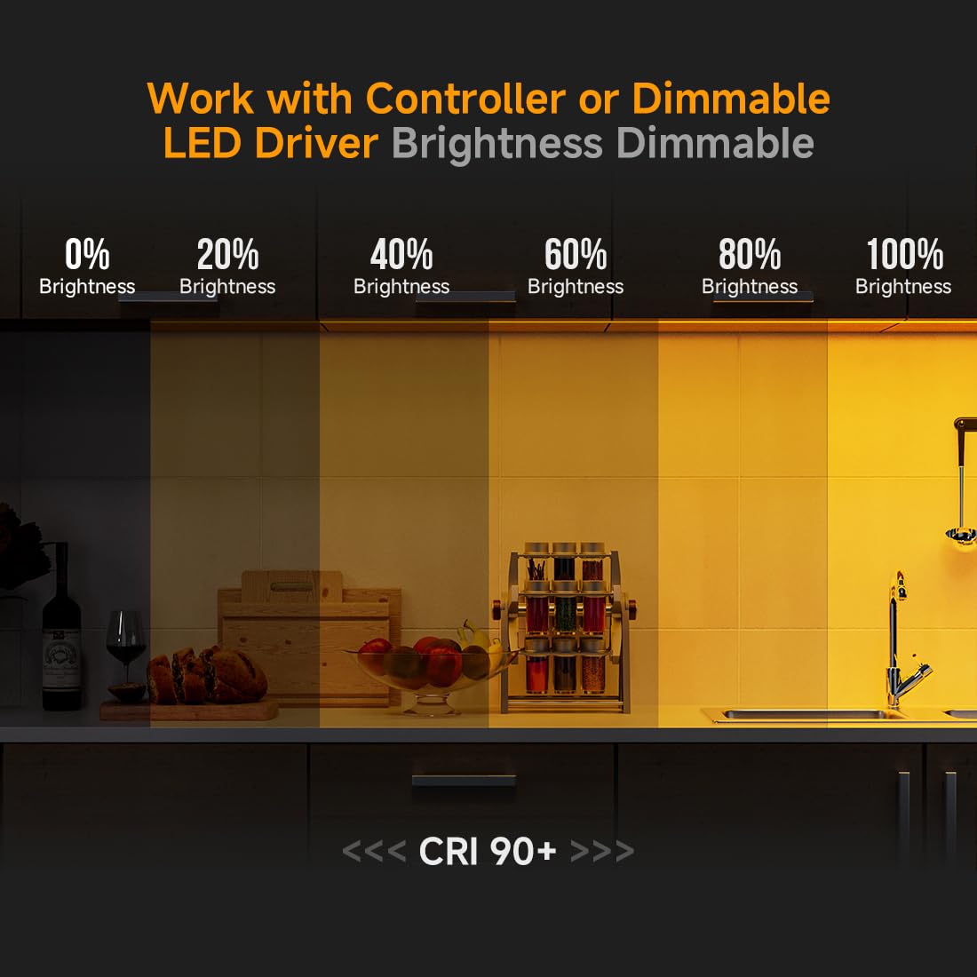 Btf-Lighting Fcob Cob Led Strip Orange Color 480Led/M 16.4Ft Dc24V Flexible High Density Uniform Light 8Mm Width Bright Dimmable
