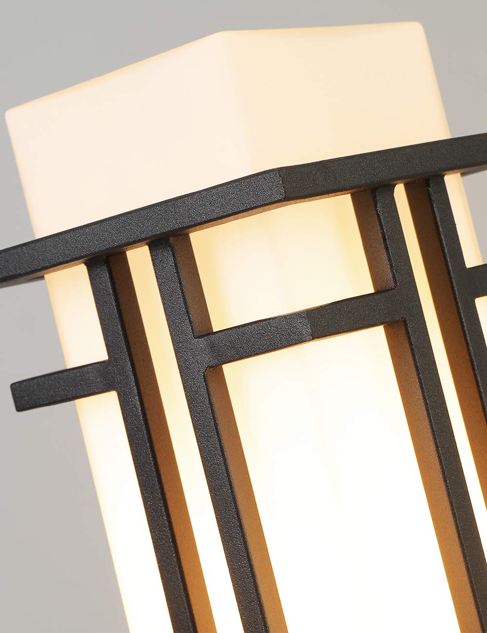 Eeru Outdoor Post Lights Waterproof Metal Frame With Milk White Frosted Glass, Pier Mount Outdoor Lighting Fixtures(With 3-Inch