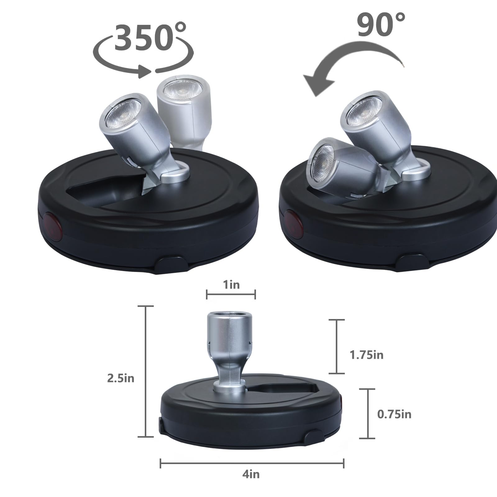 Bergustch Battery Powered Led Spotlight, Wall Picture Lights, Indoor Uplighting, Puck Lights With Remote, Plants Spot Light, Dis