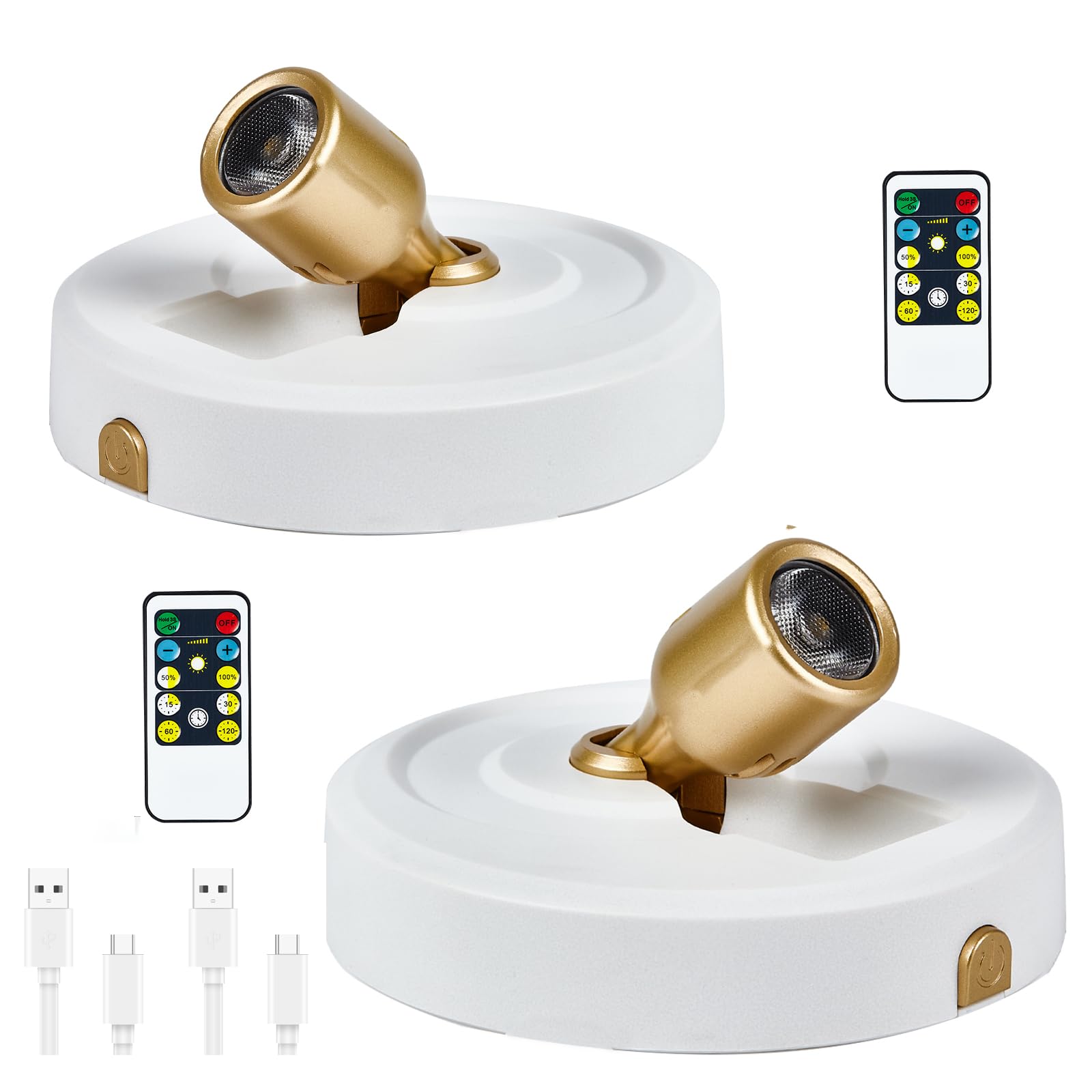 Wireless LED Spot lights Indoor with Rechargeable Battery Operated, Spotlights Indoor with Remote, Picture Lights for Wall with