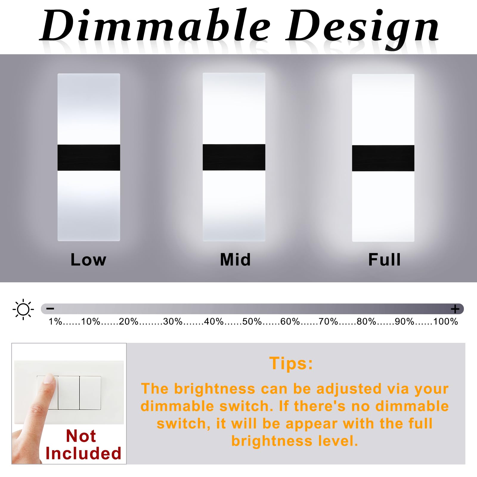 Retisee 4 Packs Led Wall Sconces 12W Acrylic Wall Sconces Modern Dimmable Wall Lighting Hardwired For Hallway Living Room Corridor Bedroom Stairway Indoor Outdoor