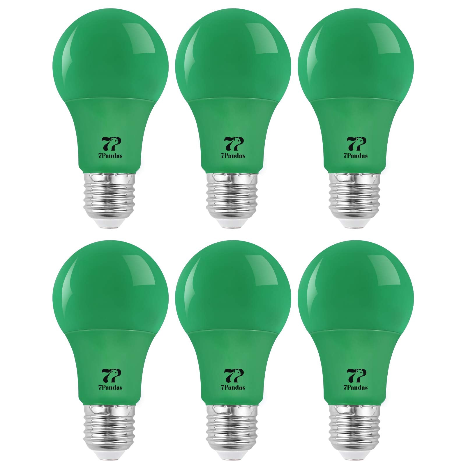 7Pandas Led Green Light Bulb, 40W Equivalent, 5W A19 Green Led Bulbs With E26 Base For Halloween Decoration, Home Lighting, Home