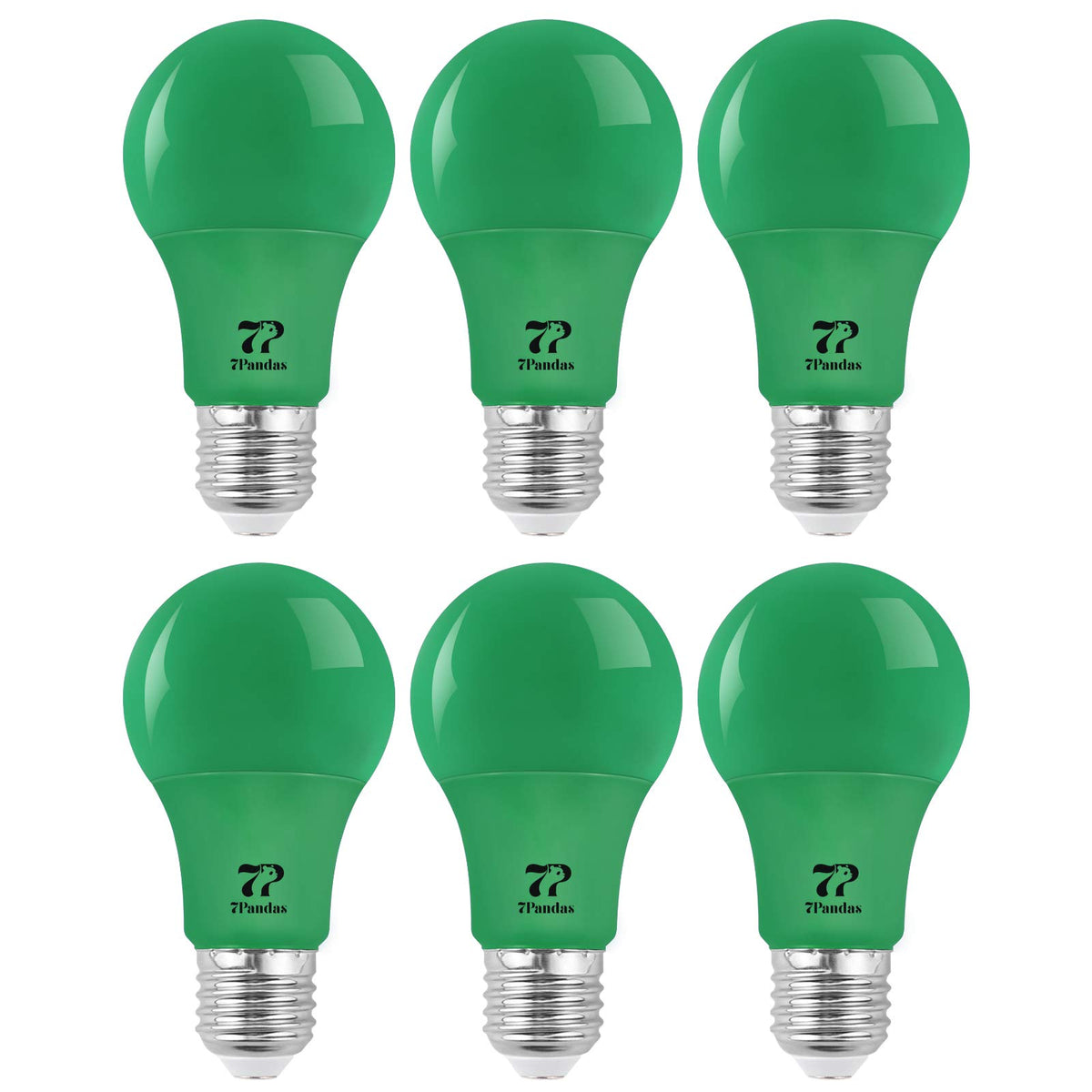 7Pandas Led Green Light Bulb, 40W Equivalent, 5W A19 Green Led Bulbs With E26 Base For Halloween Decoration, Home Lighting, Home